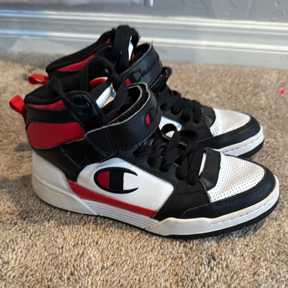 Champion Kids' Black and Red high top Sneakers